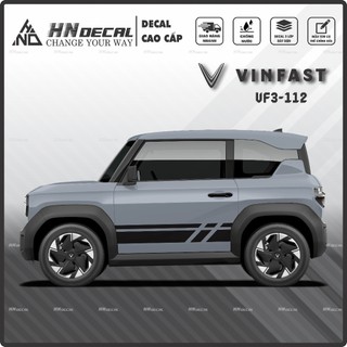 Tem dán xe VF3 - Tem VF3 cao cấp decal dán xe ô tô  ( mẫu VF3 - 112 )