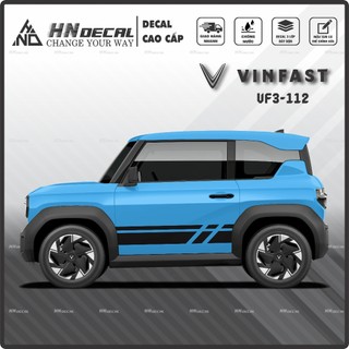 Tem dán xe VF3 - Tem VF3 cao cấp decal dán xe ô tô  ( mẫu VF3 - 112 )