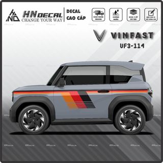 Tem dán xe VF3 - Tem VF3 cao cấp decal dán xe ô tô  ( mẫu VF3 - 114 )