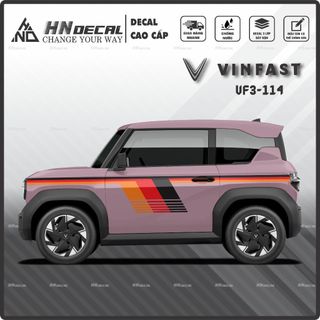 Tem dán xe VF3 - Tem VF3 cao cấp decal dán xe ô tô  ( mẫu VF3 - 114 )