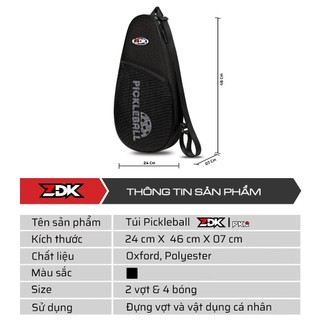 Túi Đựng Vợt Pickleball ZDK PK2 Oxford Chống Nước | Túi Đeo Chéo Chứa 2 Vợt 4 Bóng Có Ngăn Phụ