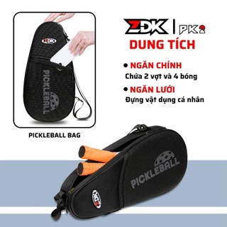 Túi Đựng Vợt Pickleball ZDK PK2 Oxford Chống Nước | Túi Đeo Chéo Chứa 2 Vợt 4 Bóng Có Ngăn Phụ