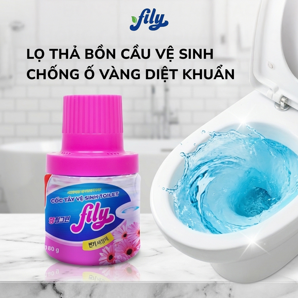 Lọ Thả Bồn Cầu Hàn Quốc Fily 180g, Cốc Tẩy Vệ Sinh Bồn Cầu Đánh Bay Vi Khuẩn Chống Ố Vàng Toilet