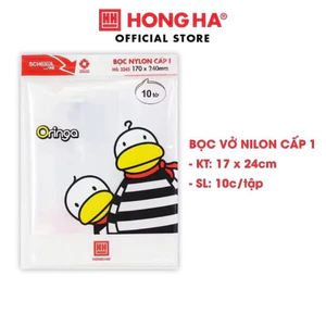 Combo 10 tờ bọc vở học sinh cấp 1 Hồng Hà kích thước 170x240mm