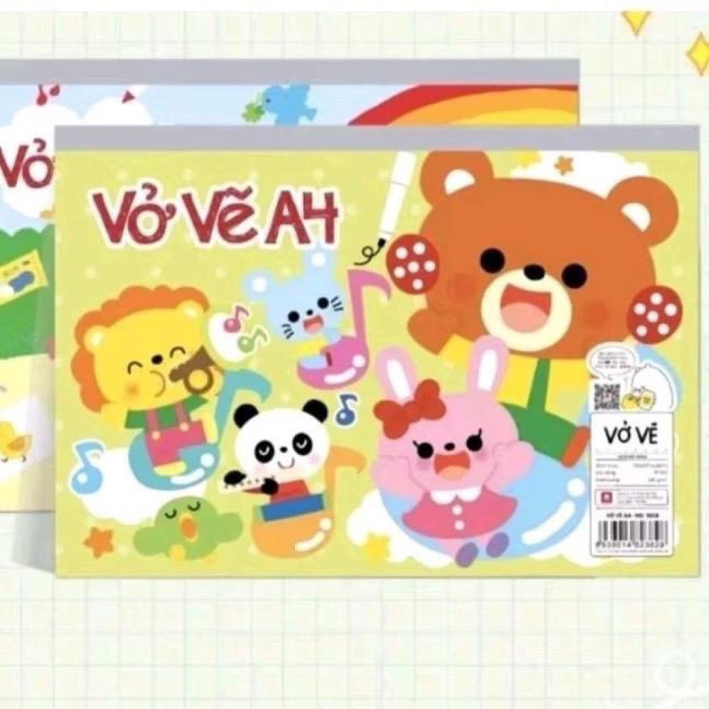 Vở vẽ Total A4 - 20  tờ lò xo, giấy chống loá màu tự nhiên bám màu tốt