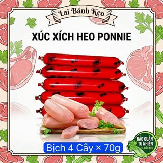 [Combo 1-2-3-4-5] Xút Xích Heo PONNIE, Bịch 280g (4cây × 70g)