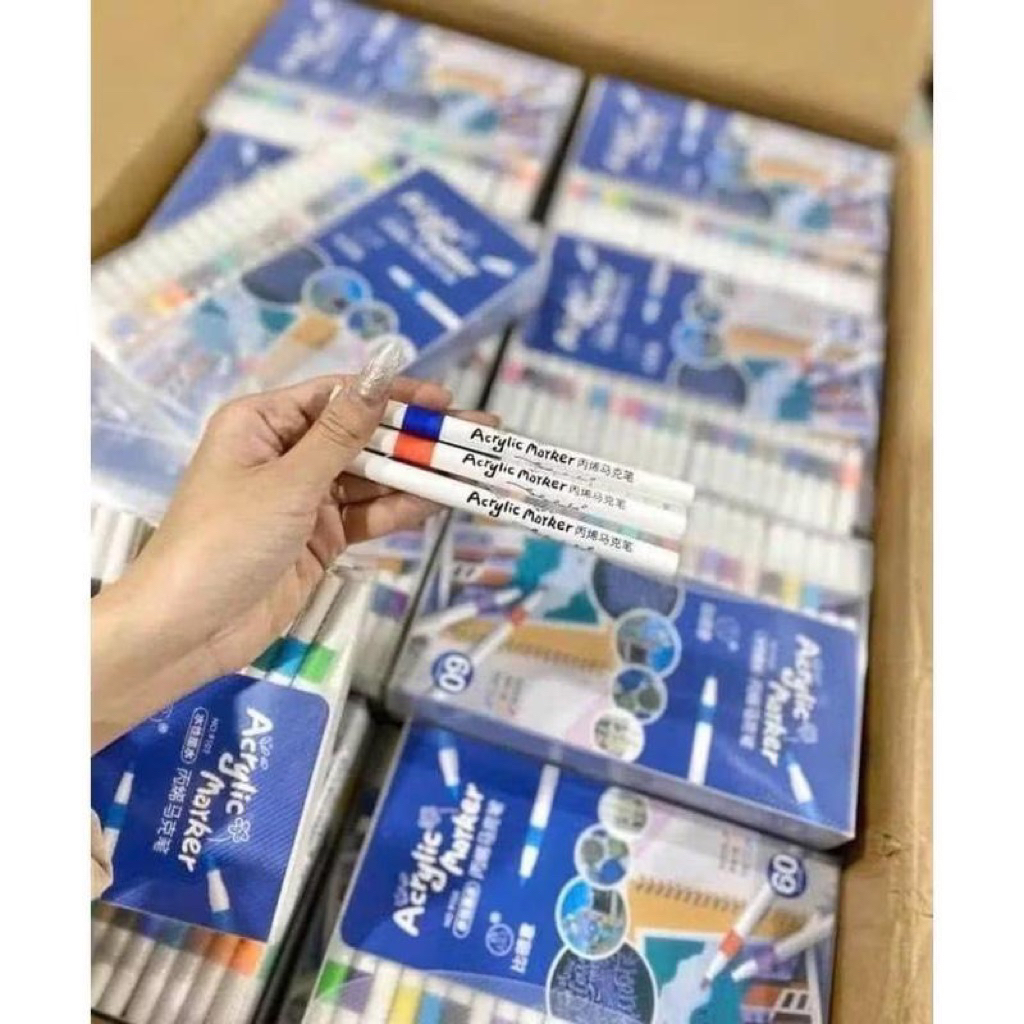 Bút Màu Acrylic Marker 60 Màu - Bộ Bút Vẽ Đa Năng Cho Nghệ Thuật và Thiết Kế