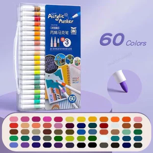 Bút Màu Acrylic Marker 60 Màu - Bộ Bút Vẽ Đa Năng Cho Nghệ Thuật và Thiết Kế