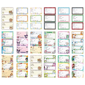 Set 50 / 100 chiếc nhãn vở bóc dán cho học sinh nhiều mẫu hình đẹp, dễ thương giao ngẫu nhiên cho bé trai và bé gái