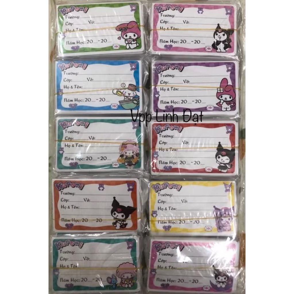 Set 50 / 100 chiếc nhãn vở bóc dán cho học sinh nhiều mẫu hình đẹp, dễ thương giao ngẫu nhiên cho bé trai và bé gái