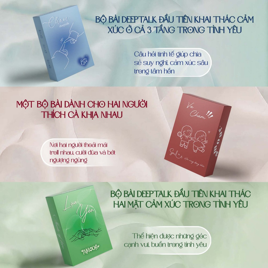 Bài tình yêu Chạm, Mật Đắng, Va Chạm Bộ bài cặp đôi giúp nói những điều khó nói một cách dễ dàng