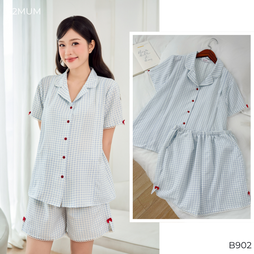 Bộ Pijama Bầu Đũi Mềm Dáng Suông Basic – Đồ Bộ Mặc Nhà Thoáng Mát, Nhẹ Mềm Cho Mẹ Bầu & Sau Sinh Fitty Set B902 By B2MUM