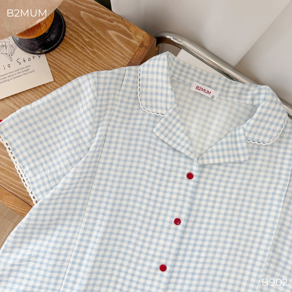 Bộ Pijama Bầu Đũi Mềm Dáng Suông Basic – Đồ Bộ Mặc Nhà Thoáng Mát, Nhẹ Mềm Cho Mẹ Bầu & Sau Sinh Fitty Set B902 By B2MUM