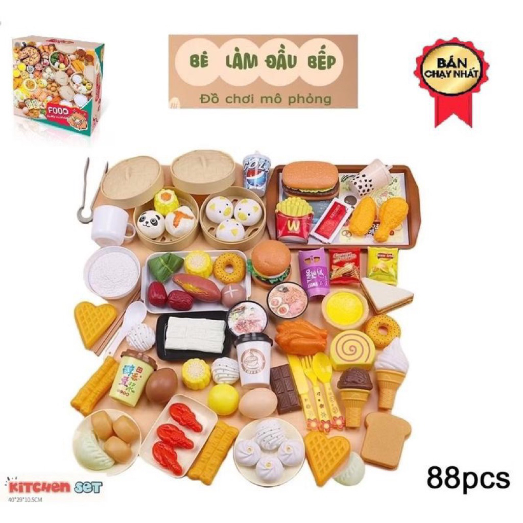 Bộ Đồ Chơi Bánh Bao 88 Chi Tiết Siêu Cute Giúp Trẻ Phát Triển Trí Tưởng Tượng Kỹ Năng Xã Hội Món Ăn Thỏa Sức Sáng Tạo