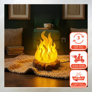 Đèn Lửa LED Decor EmberFlame 3D LUXI Ánh Sáng Ấm Áp An Toàn Tuyệt Đối