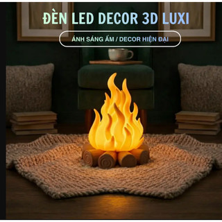 Đèn Lửa LED Decor EmberFlame 3D LUXI Ánh Sáng Ấm Áp An Toàn Tuyệt Đối