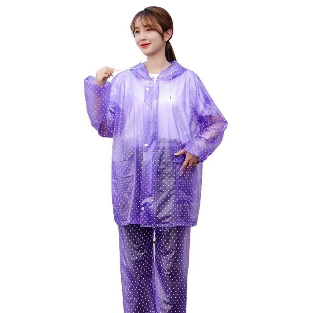 ( CÓ KHOÁ - HÀNG XỊN ) Áo mưa bộ chấm bi nhựa dẻo bền dai đẹp, không thấm nước Tú Phong (từ 45kg đến 62kg)