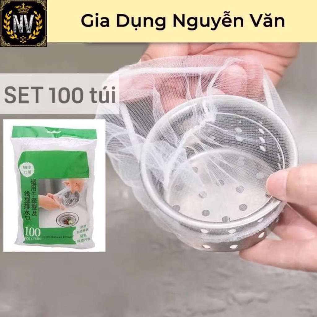 Combo 70 túi lọc rác bồn rửa chén bát, túi lưới lọc rác chậu rửa bát, bọc đựng rác bồn rửa bát