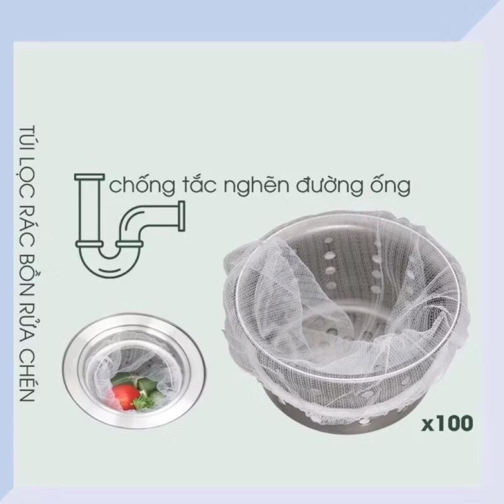 Combo 70 túi lọc rác bồn rửa chén bát, túi lưới lọc rác chậu rửa bát, bọc đựng rác bồn rửa bát
