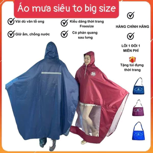 Áo mưa cánh dơi Size Đại bao toàn thân xe máy 2 đầu - 1 đầu + Áo mưa size to 5XL Vải Trượt Nước Cao Cấp