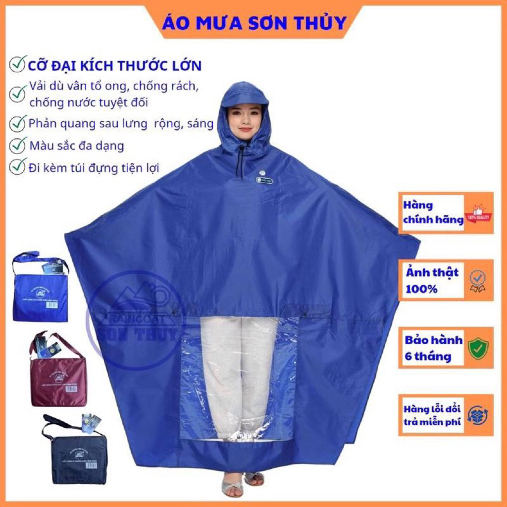 Áo mưa cánh dơi Size Đại bao toàn thân xe máy 2 đầu - 1 đầu + Áo mưa size to 5XL Vải Trượt Nước Cao Cấp