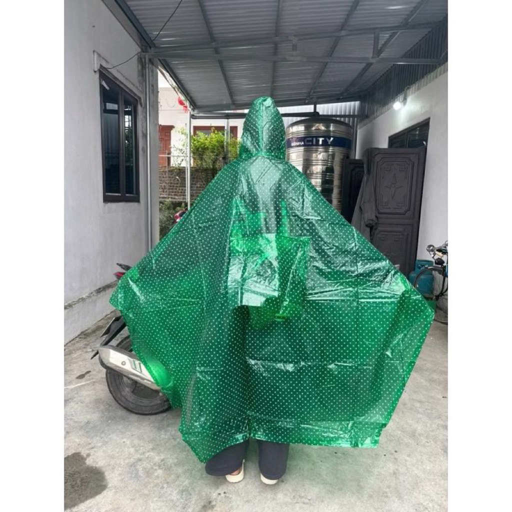 Áo Mưa Nhựa Dẻo Trùm Chấm Bi Một Đầu, Áo Mưa Chấm Bi Hãng Tú Phong Siêu Đẹp Có 3 Màu