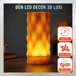 Đèn Ngủ Lượn Sóng 3D LUXI Ánh Sáng Xuyên Thấu Hữu Cơ