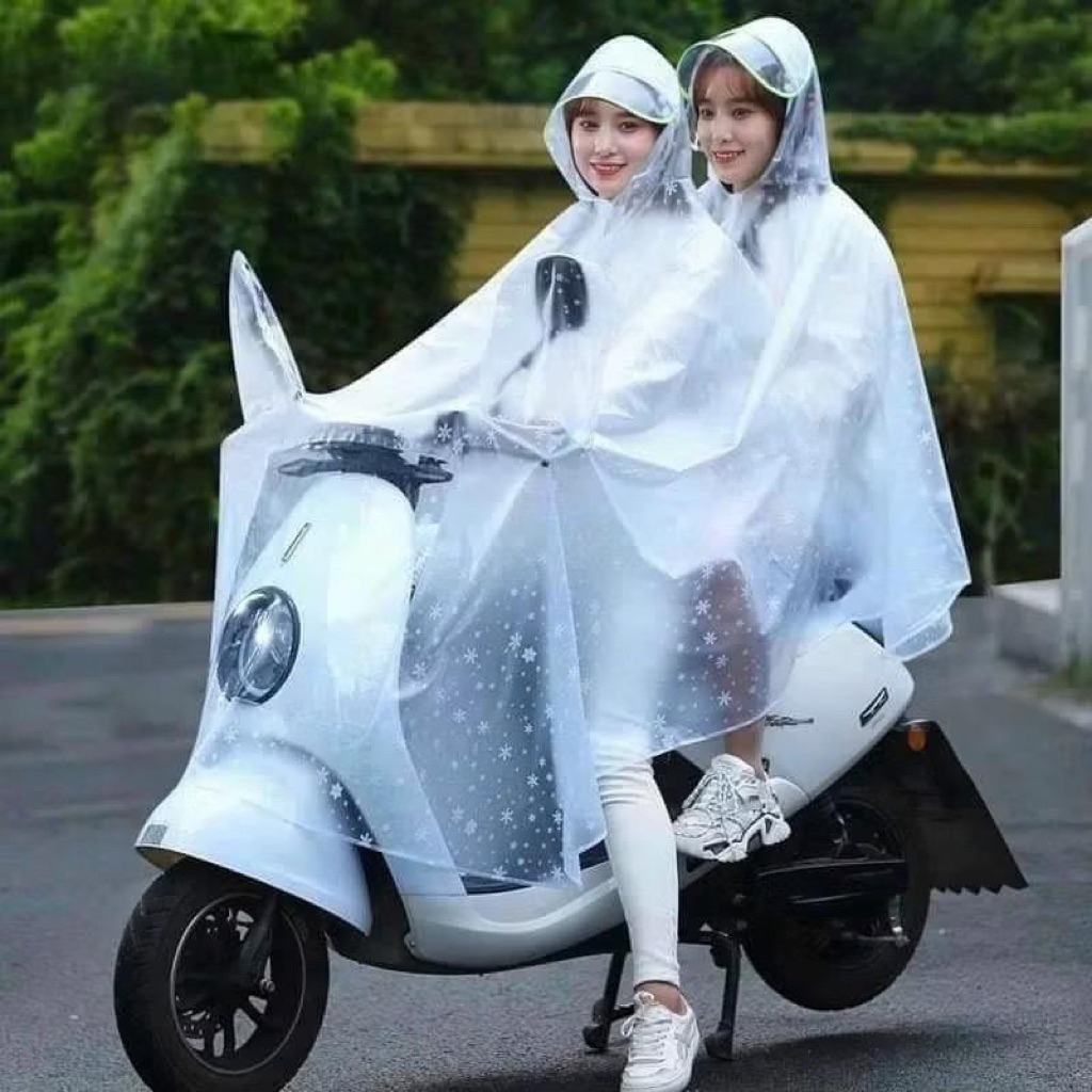 Áo mưa bông tuyết 1 đầu và 2 đầu hàng cao cấp, thời trang cho mọi lứa tuổi Cao Su (không có kính)