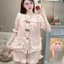 Sét bộ pyjama bèo 3 nơ, chất đũi vân mây mềm mát TN01