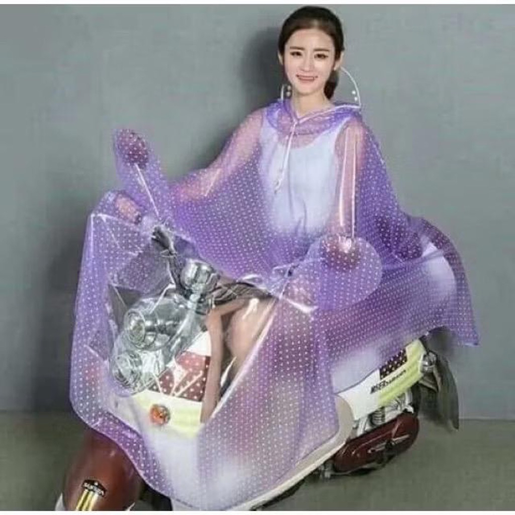 Áo Mưa Nhựa Dẻo Trùm Chấm Bi Một Đầu, Áo Mưa Chấm Bi Hãng Tú Phong Siêu Đẹp Có 3 Màu