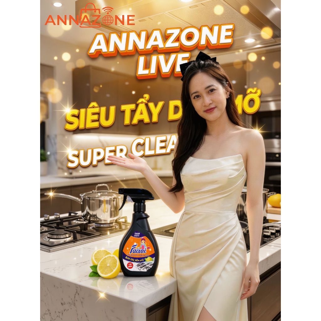 Tẩy dầu mỡ nước lau bếp Faixai hương chanh làm sạch vết ố dầu mỡ trên xong nồi chảo[QUÀ TẶNG HẤP DẪN[Lẻ/Combo Tiết Kiệm]