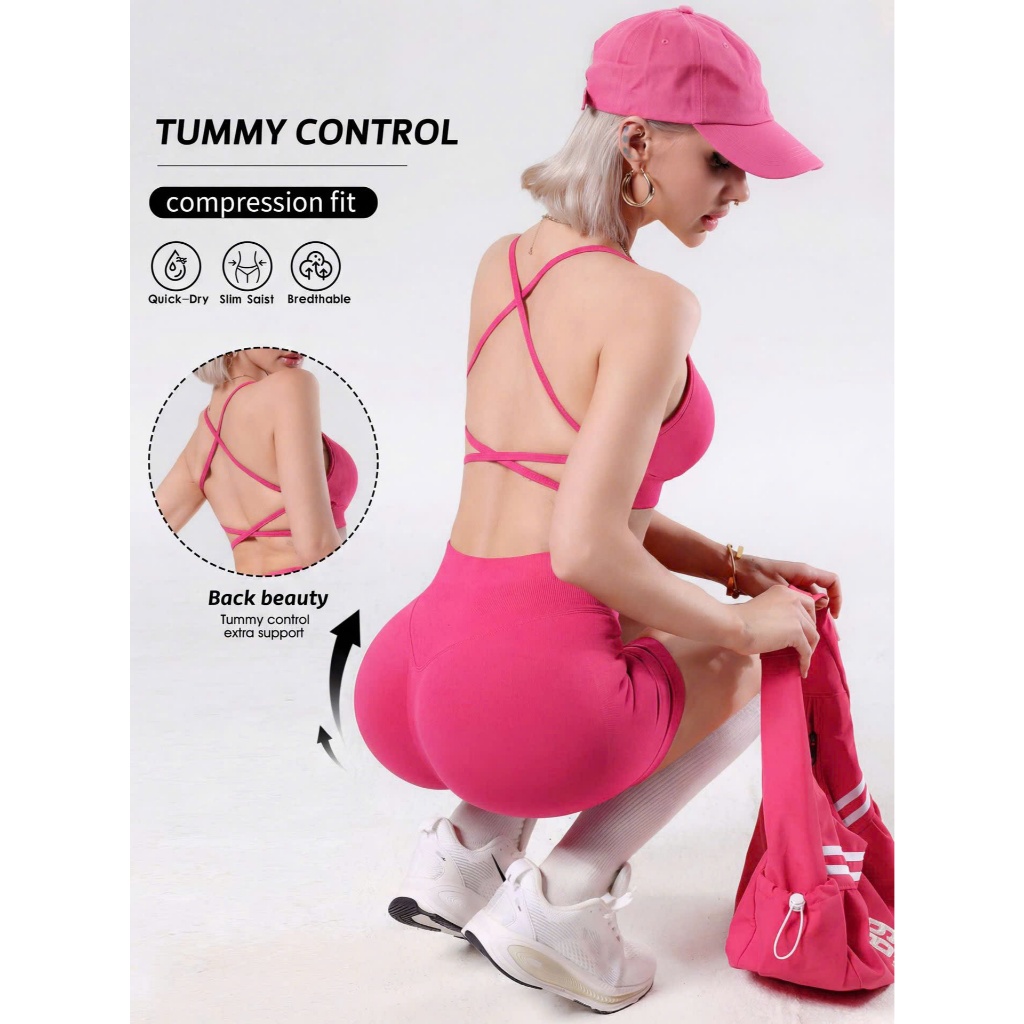 (Mẫu Mới 2026-Có đệm ngực) Sét bộ đồ chéo lưng tập GYM tập YOGA siêu đẹp đồ tập tôn dáng thấm hút mồ hôi