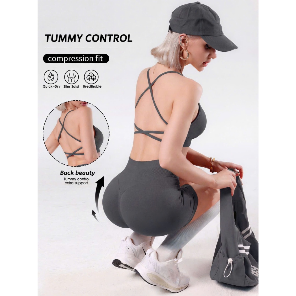 (Mẫu Mới 2026-Có đệm ngực) Sét bộ đồ chéo lưng tập GYM tập YOGA siêu đẹp đồ tập tôn dáng thấm hút mồ hôi