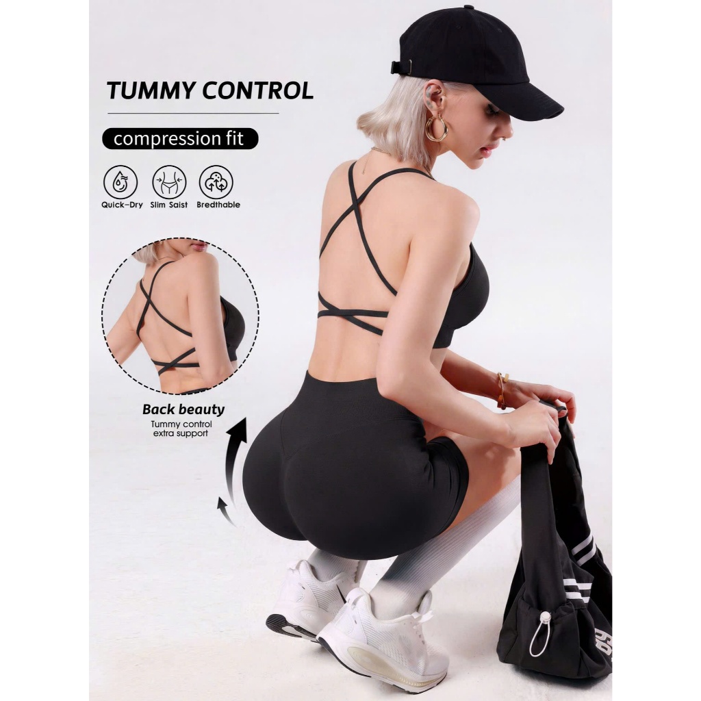 (Mẫu Mới 2026-Có đệm ngực) Sét bộ đồ chéo lưng tập GYM tập YOGA siêu đẹp đồ tập tôn dáng thấm hút mồ hôi