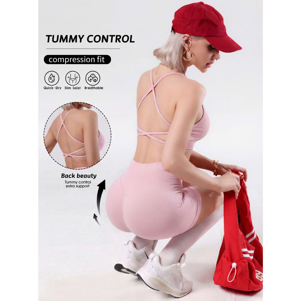 (Mẫu Mới 2026-Có đệm ngực) Sét bộ đồ chéo lưng tập GYM tập YOGA siêu đẹp đồ tập tôn dáng thấm hút mồ hôi