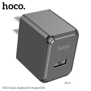 Cốc sạc Hoco CS11 chân dẹp, cổng USB-A max 2.1A - Phụ Kiện Nhất Tín