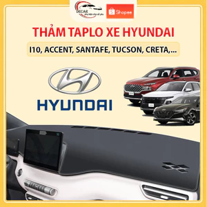 Thảm taplo ô tô da cacbon thảm nhung lông cừu cho xe ô tô Hyundai I10, Santafe, Custin, Creta, Sonata, Tucson, Kona,Getz