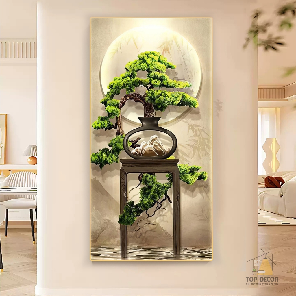 Tranh Treo Decor "CÂY CẢNH" Tranh Decor - Tranh Treo Phòng khách, Tranh Treo phòng ngủ, Tranh tráng gương cao cấp