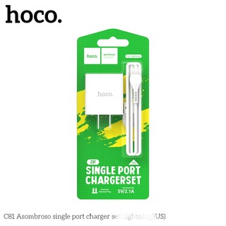 Bộ cốc và cáp sạc Hoco C81 chân LaiNing, dài 1M, max 2.1A (Trắng) - Phụ Kiện Nhất Tín