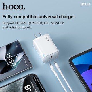 Bộ sạc nhanh Hoco DMC10 kèm cáp TypeC to TypeC PD/QC 30W, PPS 33W, Có đèn báo sạc (Trắng) - Phụ Kiện Nhất Tín