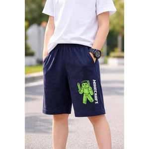 Quần Short Thun Cotton Bé Trai – Mềm Mát, Co Giãn 4 Chiều, Họa Tiết Năng Động