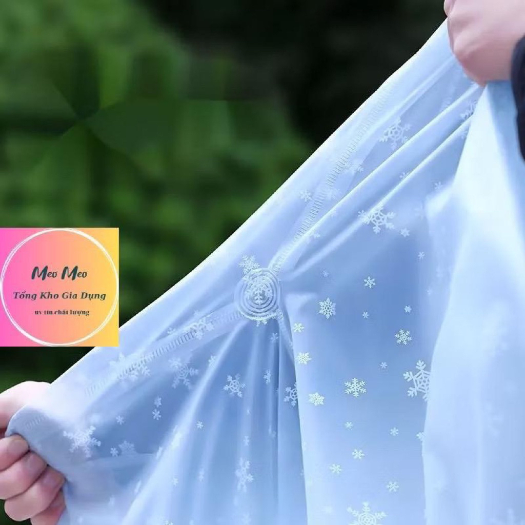 Bộ áo mưa hoa tuyết -áo chui đầu, Bộ áo mưa chất liệu cao cấp chống thấm tuyệt đối
