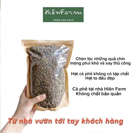 Cà Phê Nhân Robusta Lâm Đồng Nhà Vườn Tự Trồng Hạt Đều Đẹp Rang Ngon gói 250g/500g/1kg