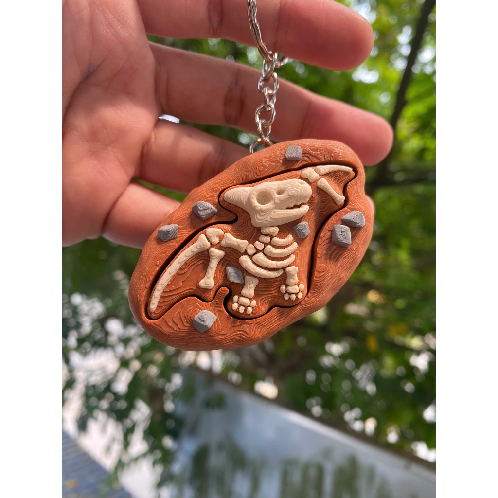 Móc khóa Clicker khủng long hóa thạch cute | Dinosaur keychain độc lạ | Phụ kiện treo balo túi xách