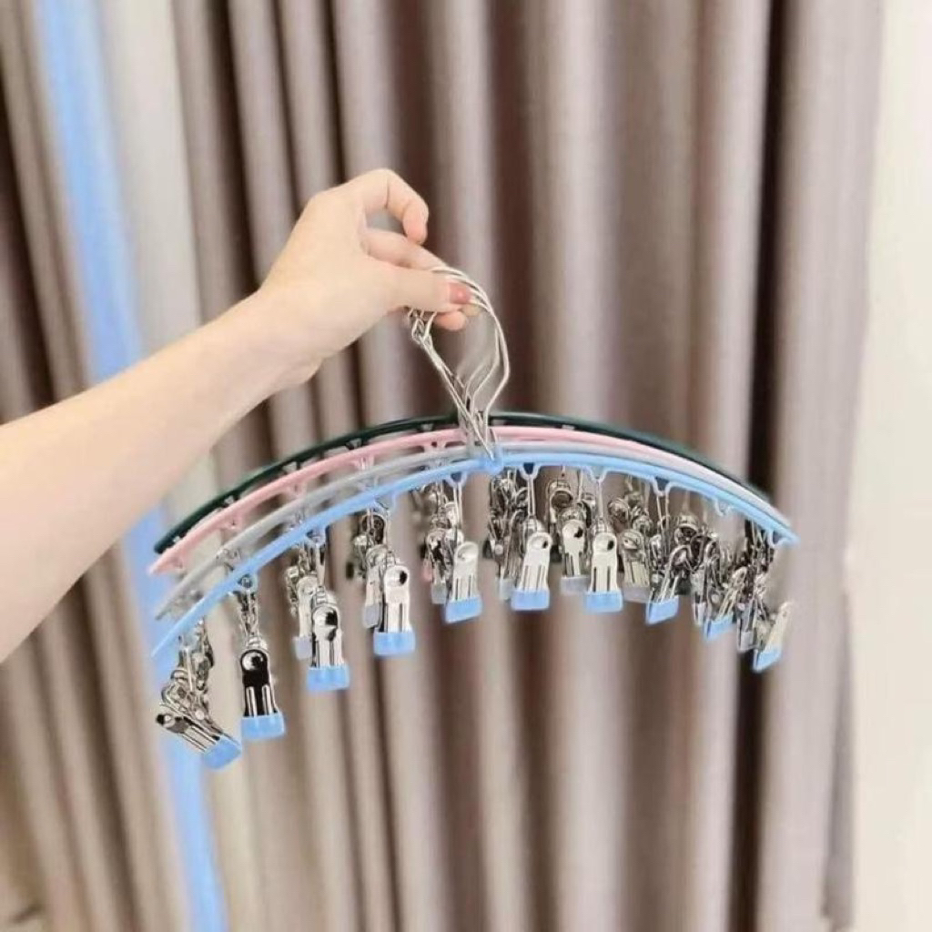 Combo 3-5 Móc Vòm Cung Treo Kẹp Quần Ao, Khăn, Tất Thiết Kế Hiện Đại Đa Năng, Inox Bọc Nhựa PVC Cao Cấp