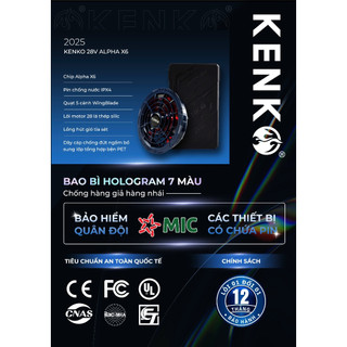Áo Điều Hòa KENKO ALPHA X6 2026 - Pin Turbo 28V Siêu Mạnh - Chống Nước IPX4 [BH 12 Tháng]
