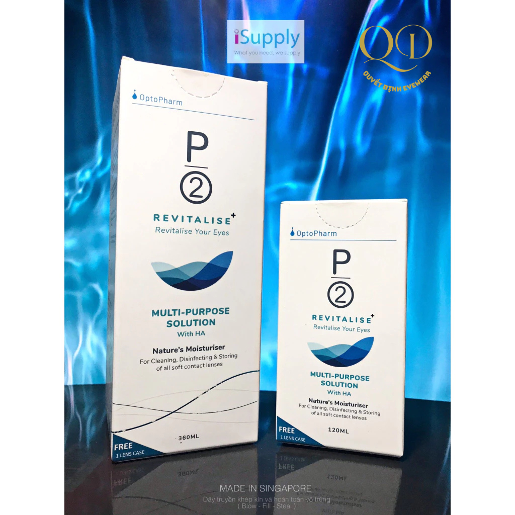 P2 REVITALISE – Dung Dịch Ngâm, Rửa & Bảo Quản Kính Áp Tròng MPS 120ml/360ml, Hộp