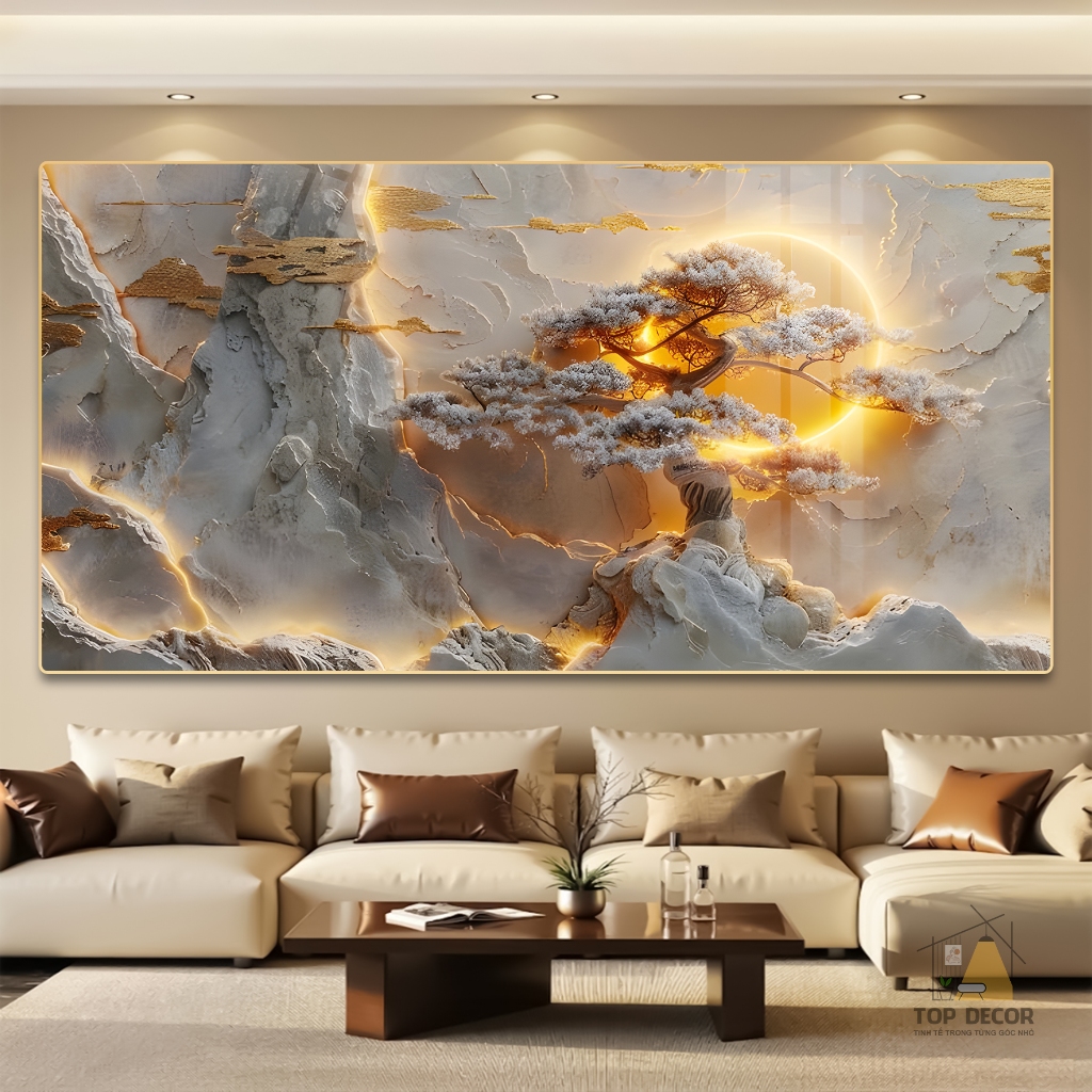 Tranh Treo Decor "Cây Cổ Thụ Tài Lộc" Tranh Decor - Tranh Treo Phòng khách, Tranh Treo phòng ngủ, Tranh tráng gương