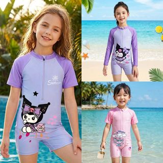 Đồ bơi mới mùa hè cho bé gái – Tay ngắn & tay dài, vải polyester chống nắng, phù hợp hồ bơi và nhiều nơi khác.