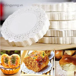 Set 100 Tờ Giấy Thấm Dầu Tròn Hoa Văn Đục Lỗ, Giấy Thấm Dầu Ăn Đồ Chiên Rán Đa Năng Tiện Dụng